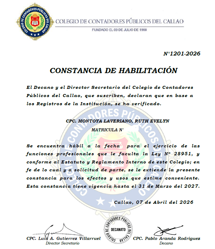 CONSTANCIA DE HABILITACION